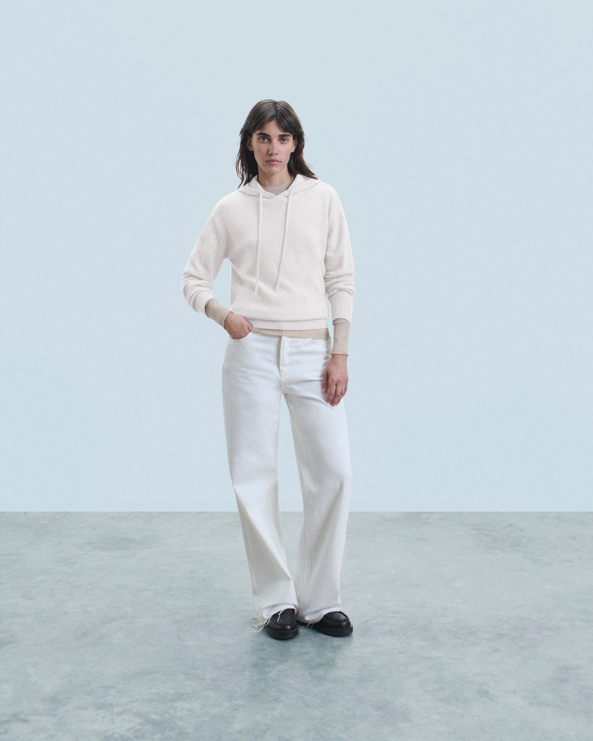 GRIS CHINE CLAIR / NEW / QTY : 2 / Pull Hoodie - Gris Chine Clair