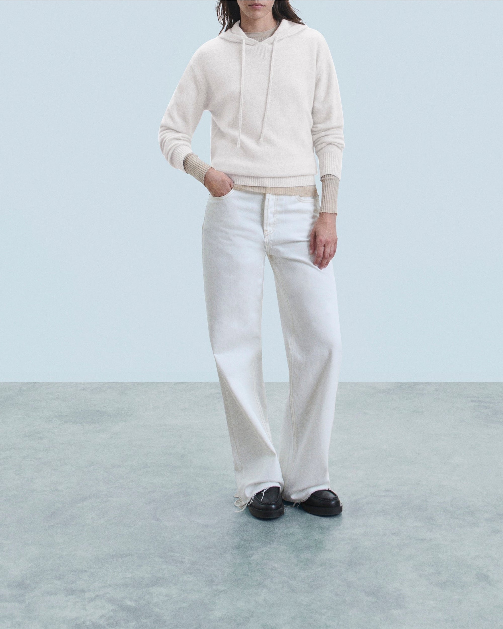 Hoodie en cachemire - Gris Chiné Clair