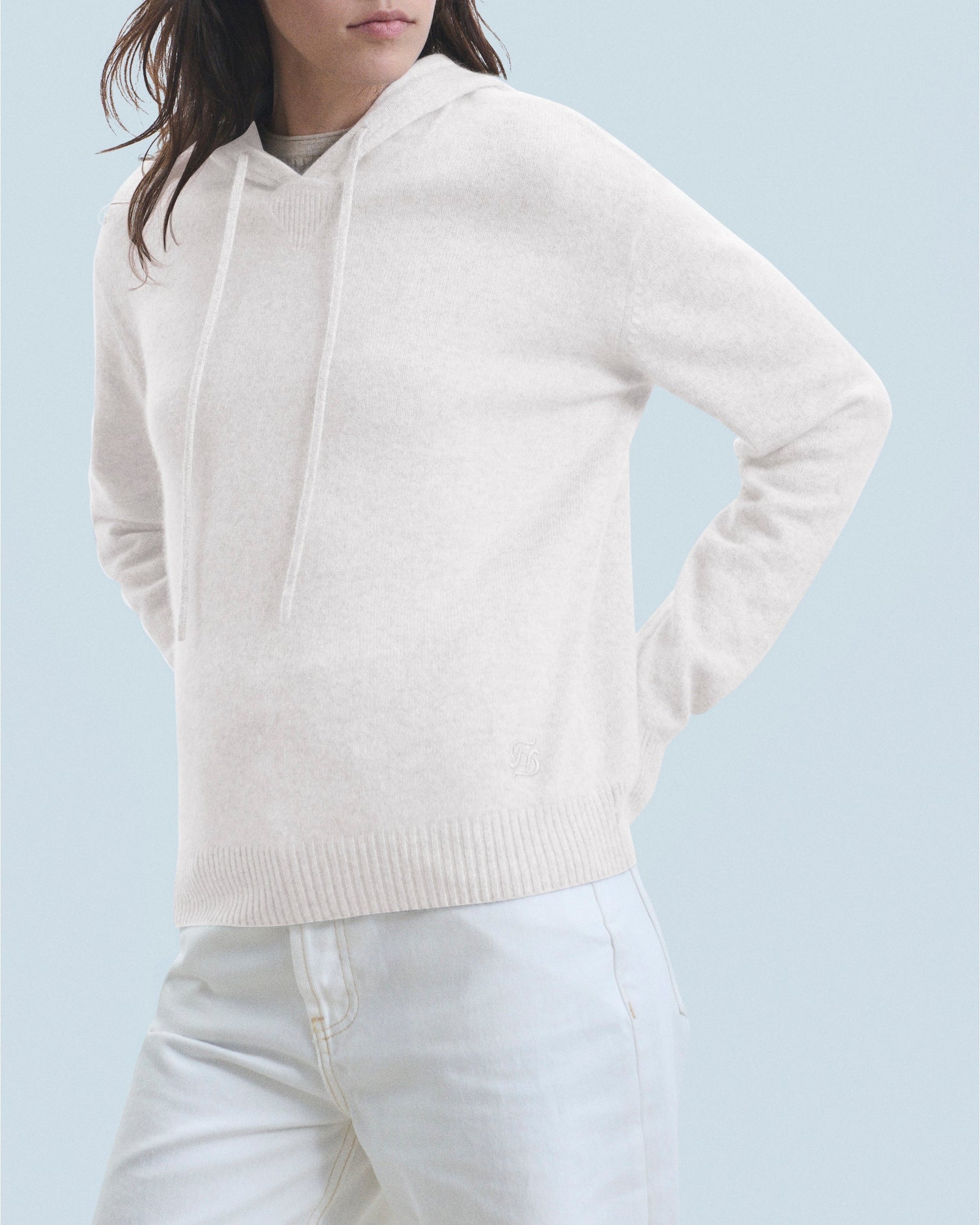 Hoodie en cachemire - Gris Chiné Clair