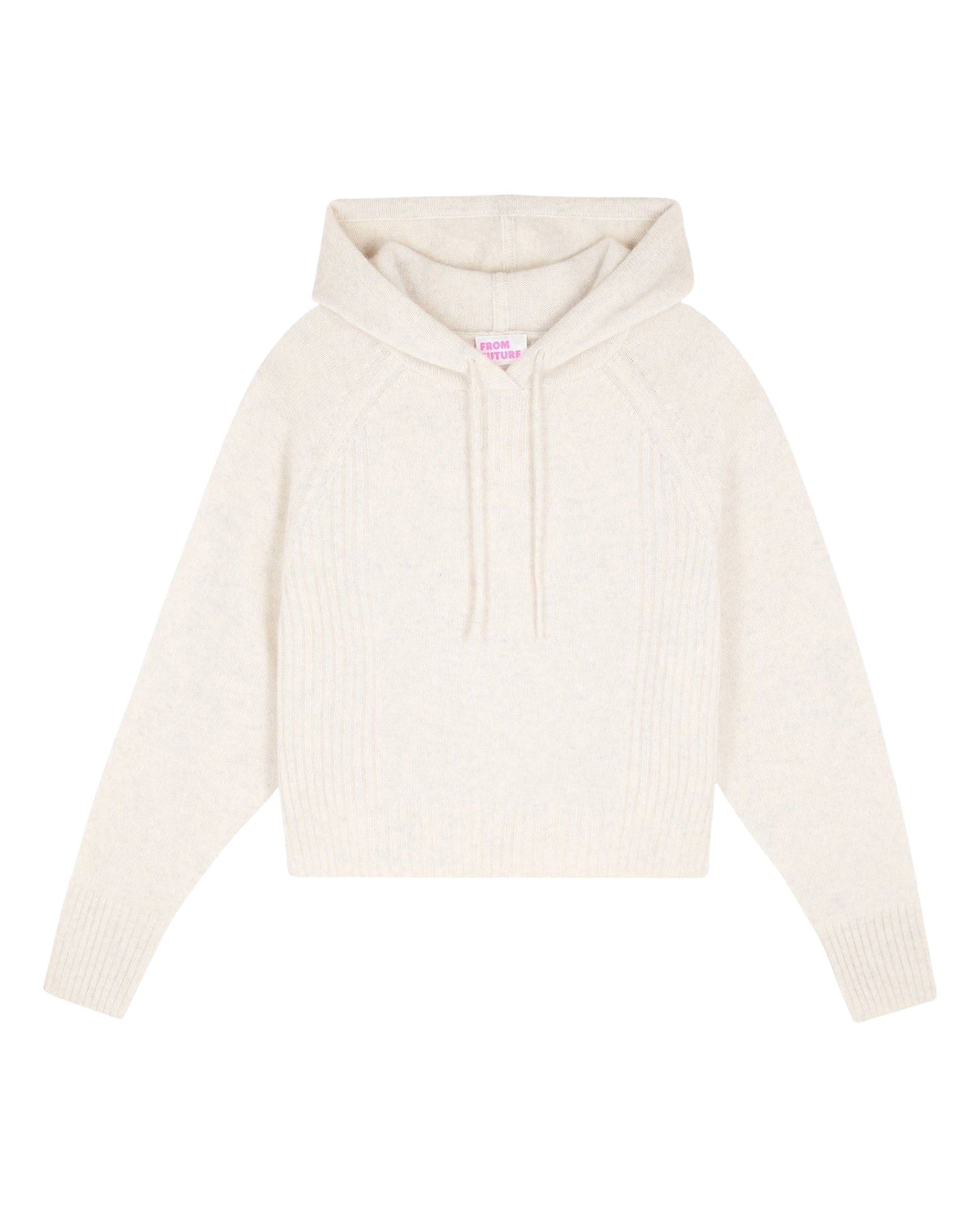 Hoodie en cachemire - Ecru Chiné
