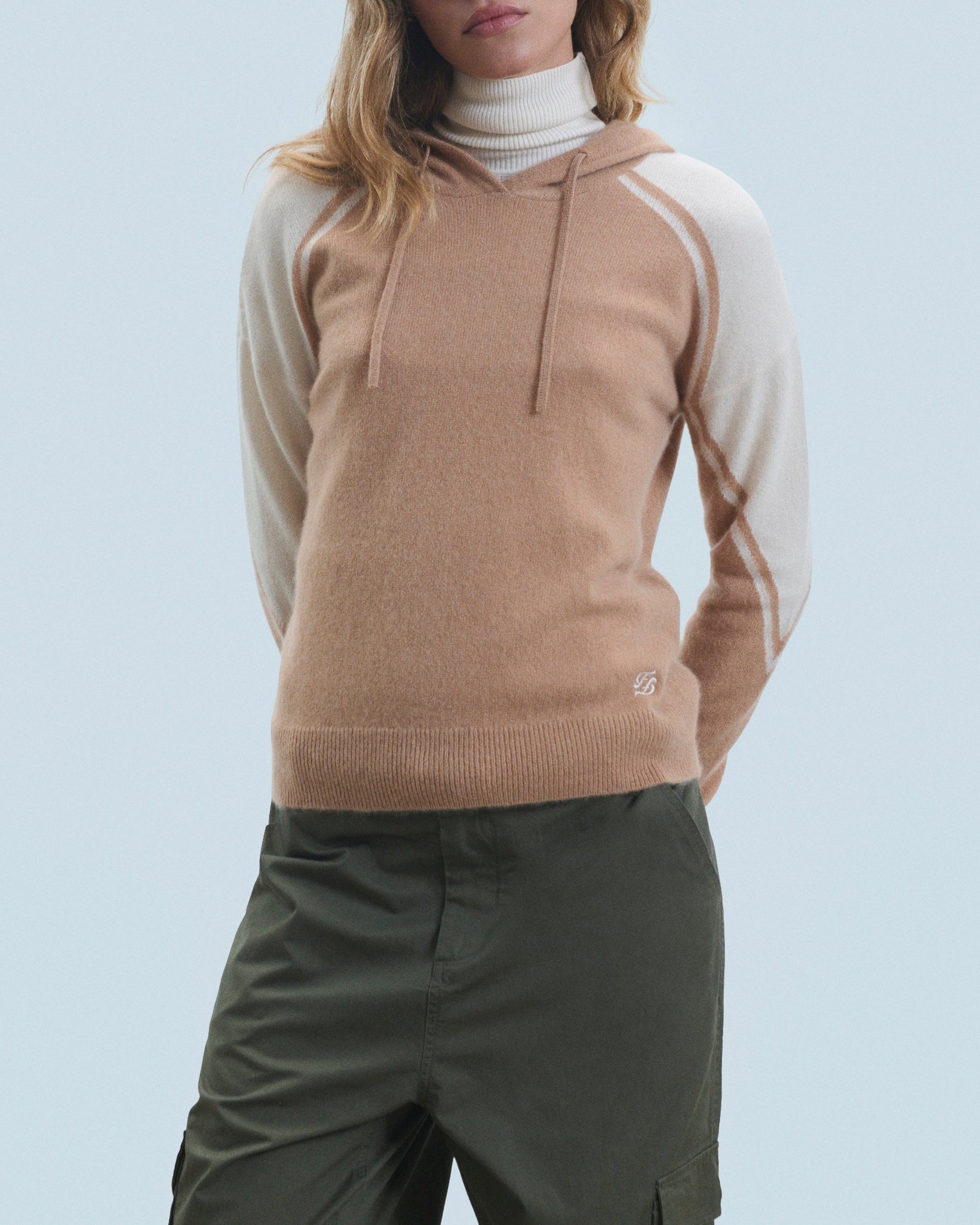 Hoodie à capuche en cachemire - Camel