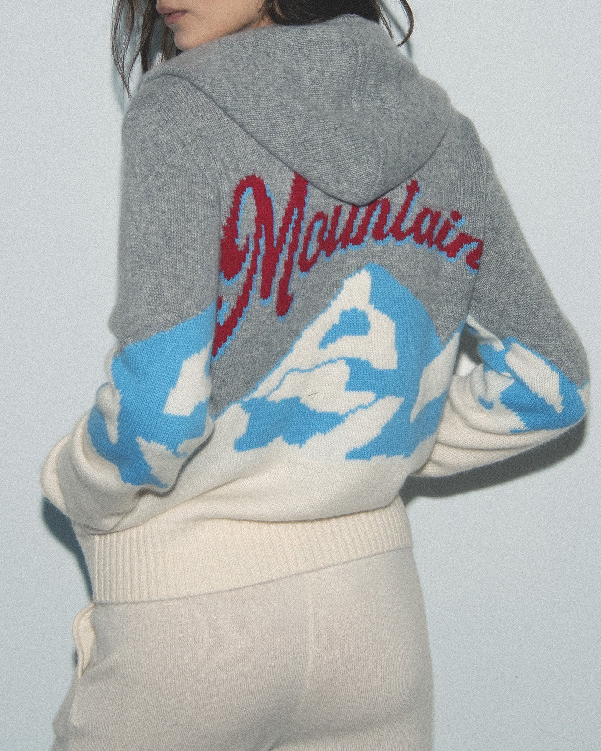 Hoodie Montagne en cachemire - Ecru