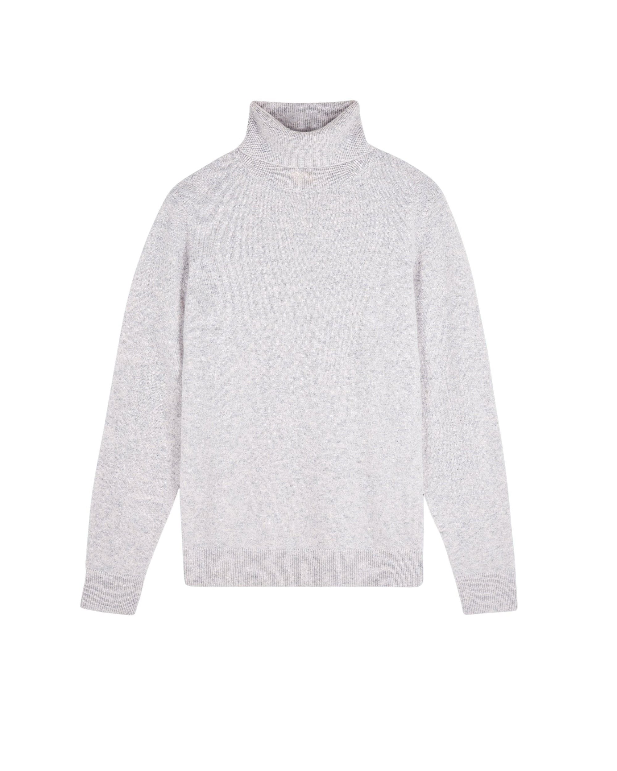 Pull col roulé en cachemire - Gris Chiné Clair