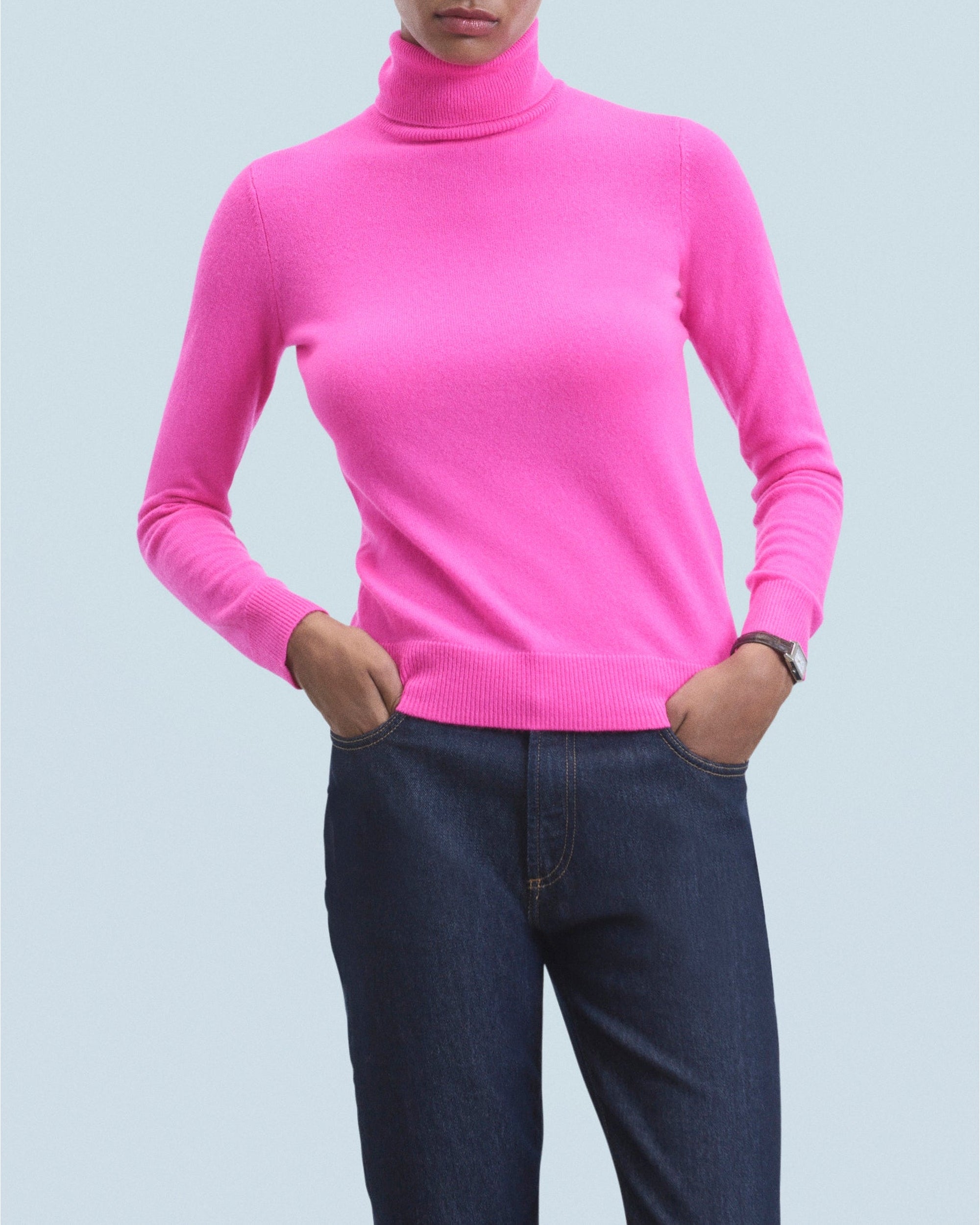 Pull col roulé en cachemire - Utopic Pink