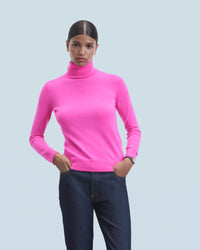 UTOPIC PINK / NEW / QTY : 0 / Pull Col Roule Basique - Utopic Pink