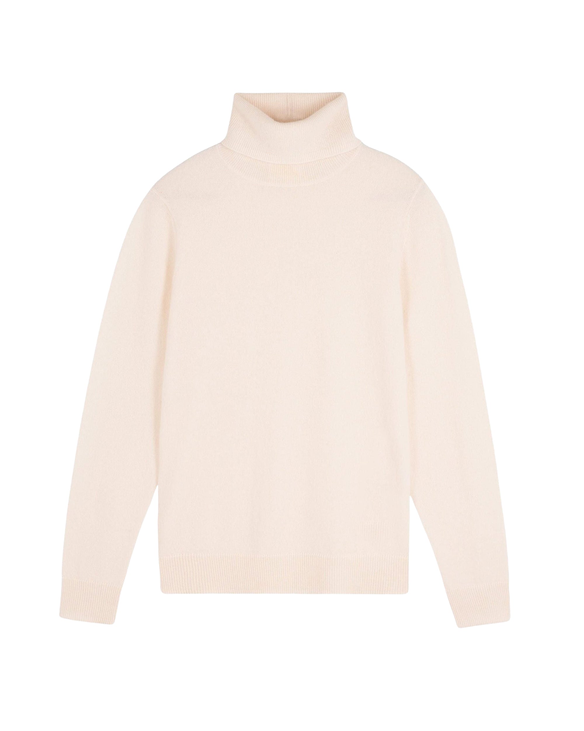 Pull col roulé en cachemire - Ecru