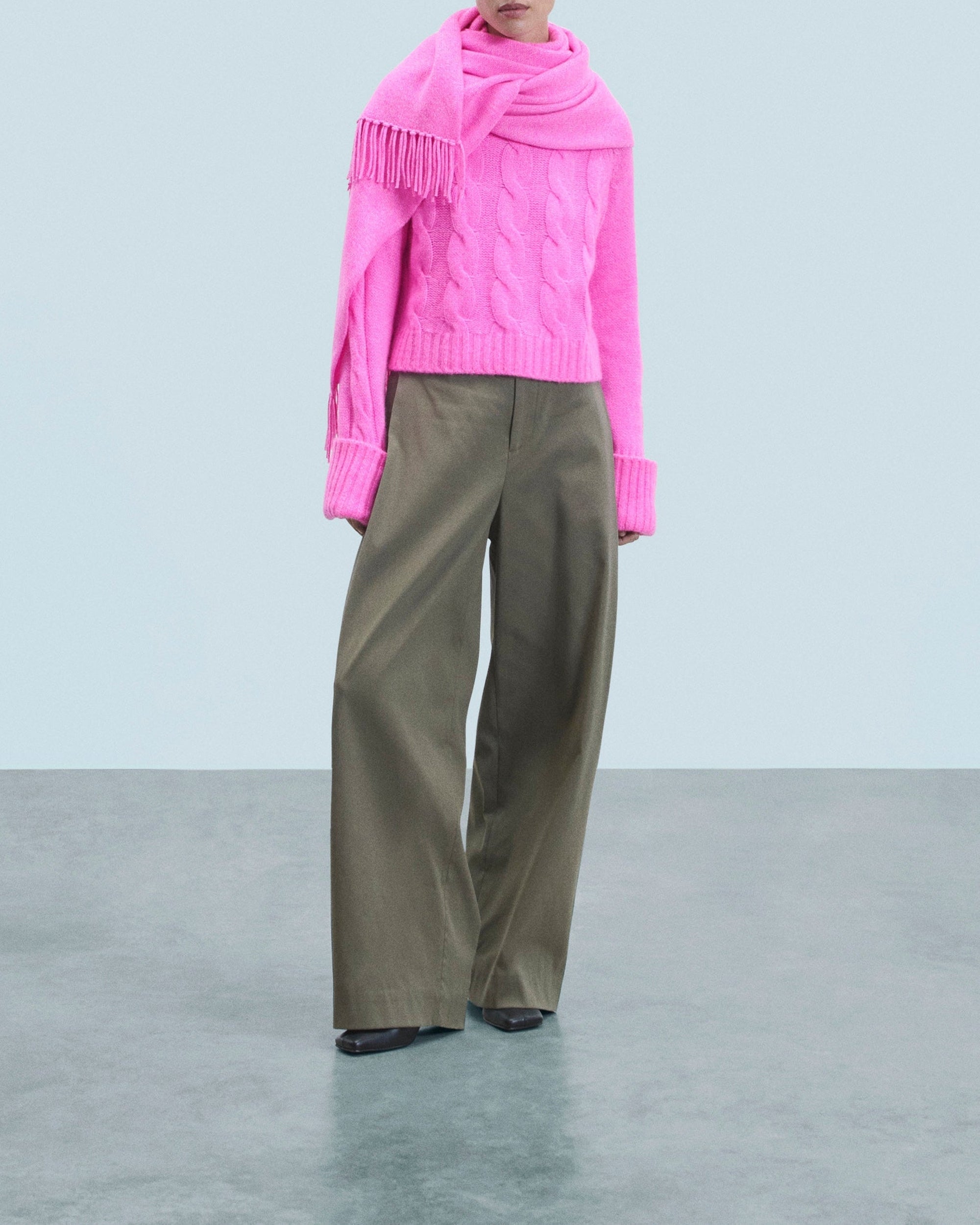 Pull col roulé en cachemire - Pink Mouline