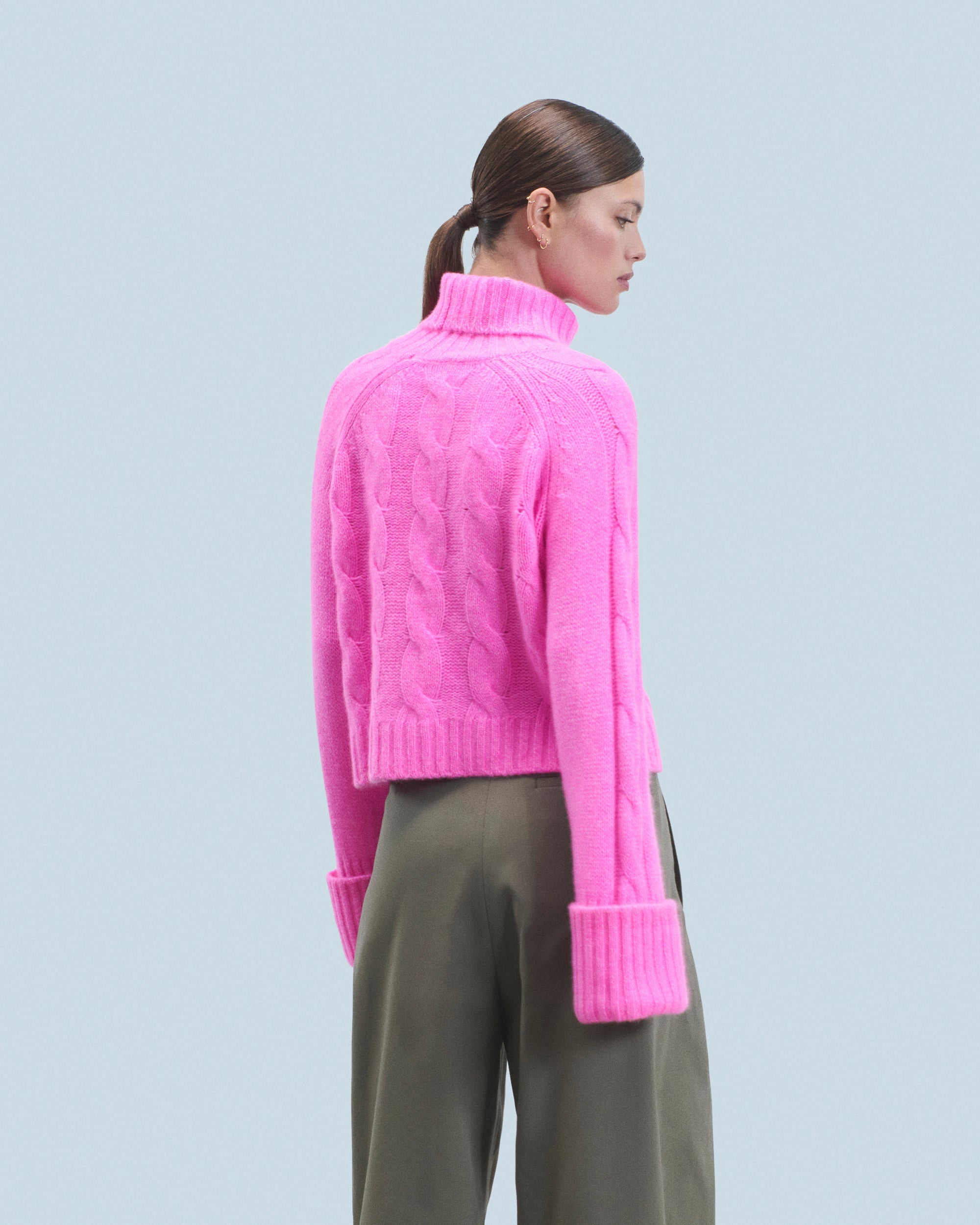 PINK MOULINE / DJV / QTY : 7 / Pull Col Roulé - Pink Mouline