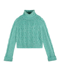 GREEN MOULINE / DJV / QTY : 9 / Pull Col Roulé - Green Mouline
