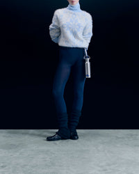 Pull col roulé Hairy en cachemire - Baby Blue