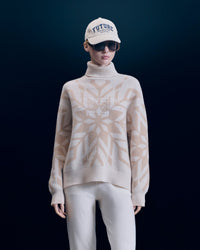SABLE / DJV / QTY : 35 / Pull Col Roulé Flocons - Sable