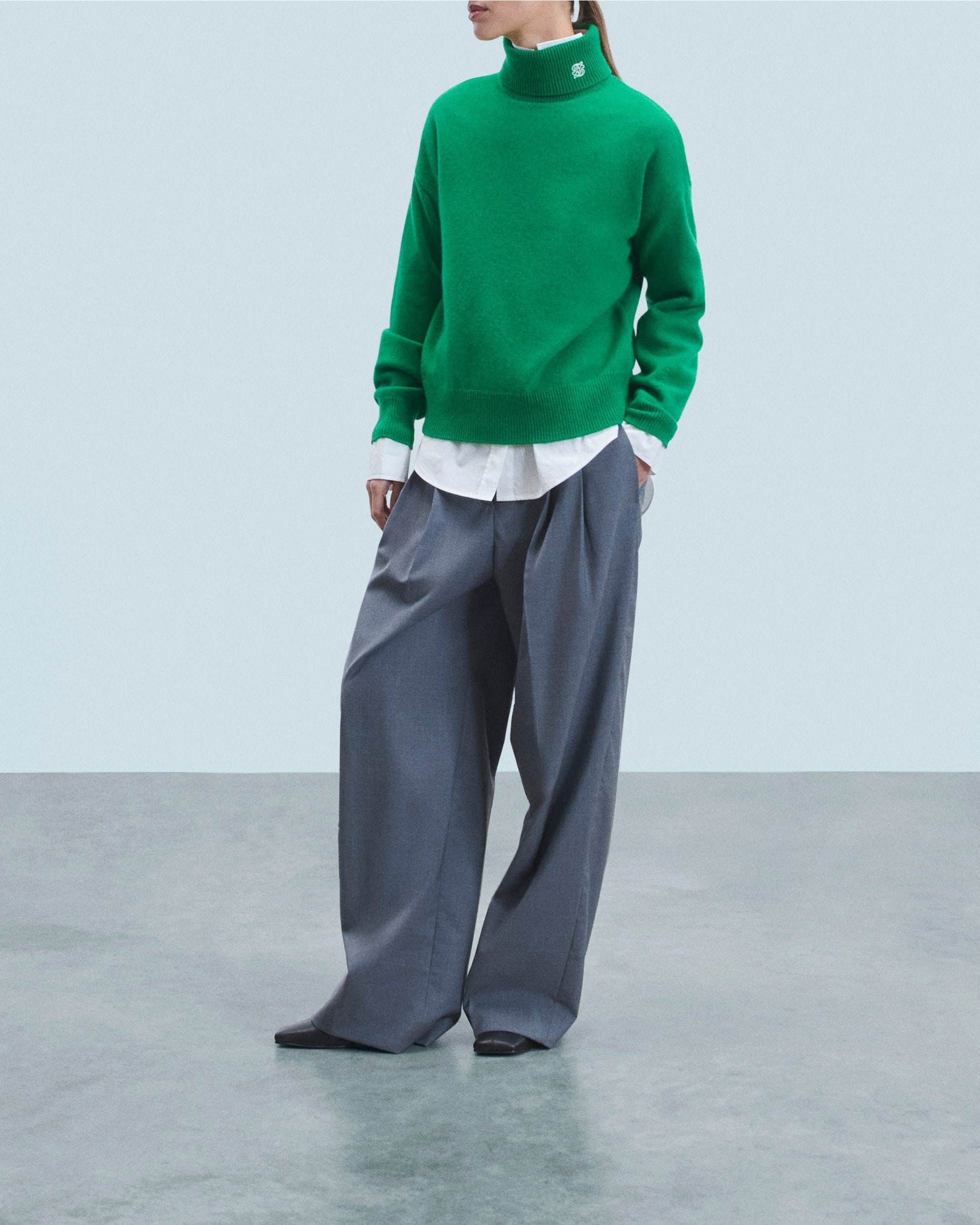 Cashmere turtleneck jumper - Mountain Green