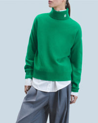 Cashmere turtleneck jumper - Mountain Green