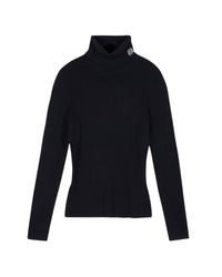 Pull col roulé en laine - Noir