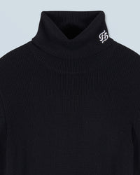 Pull col roulé en laine - Noir