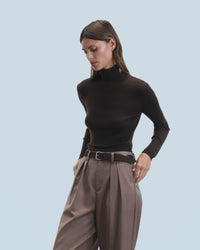 CHOCOLAT / NEW / QTY : 3 / Pull Col Roulé - Chocolat
