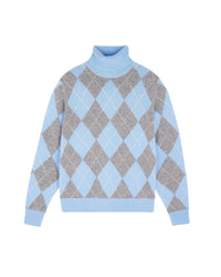 Pull col roulé en cachemire - Baby Blue