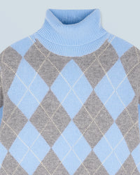 Pull col roulé en cachemire - Baby Blue