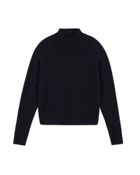Cashmere stand-up collar jumper - Black