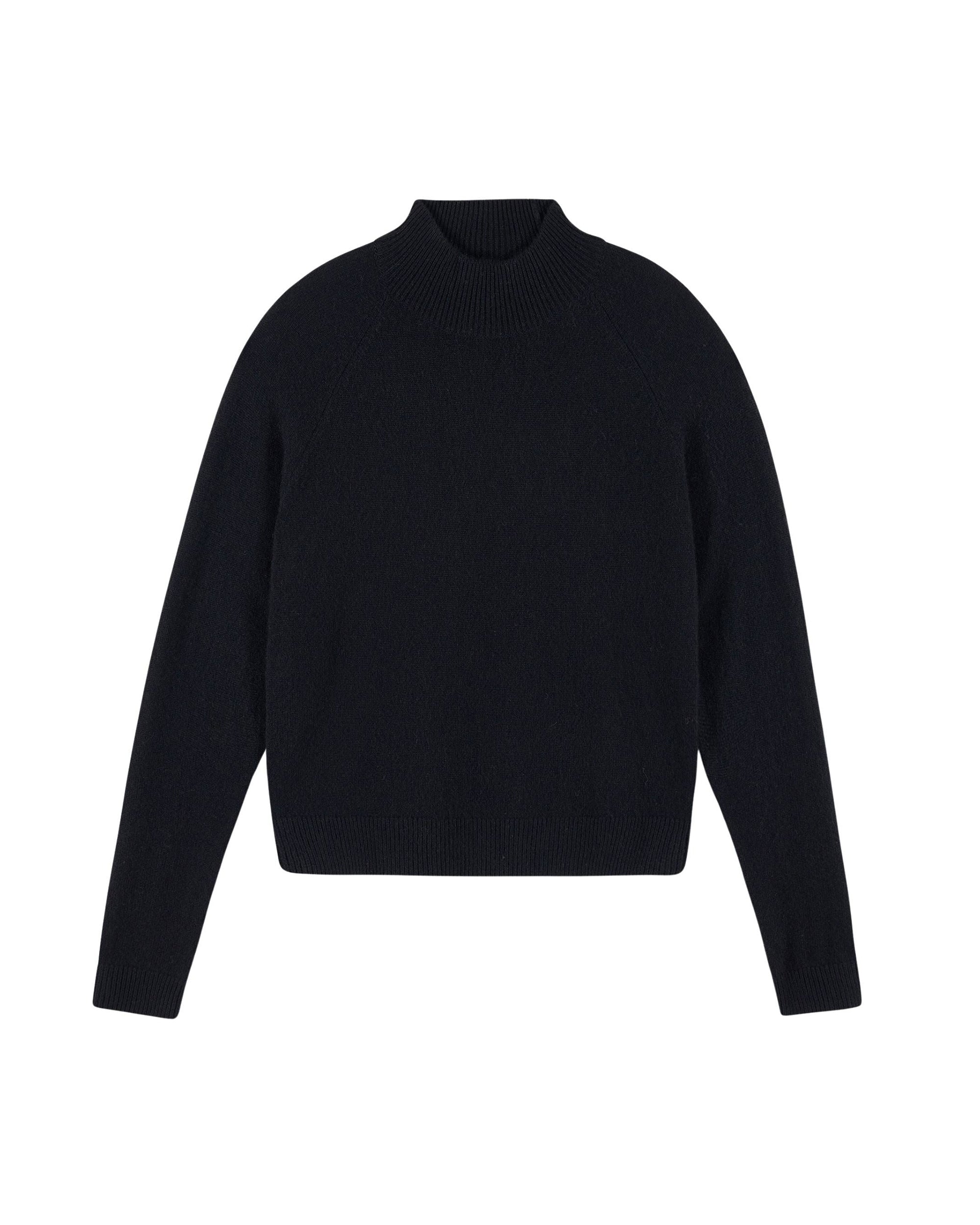 Cashmere stand-up collar jumper - Black