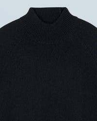 Cashmere stand-up collar jumper - Black