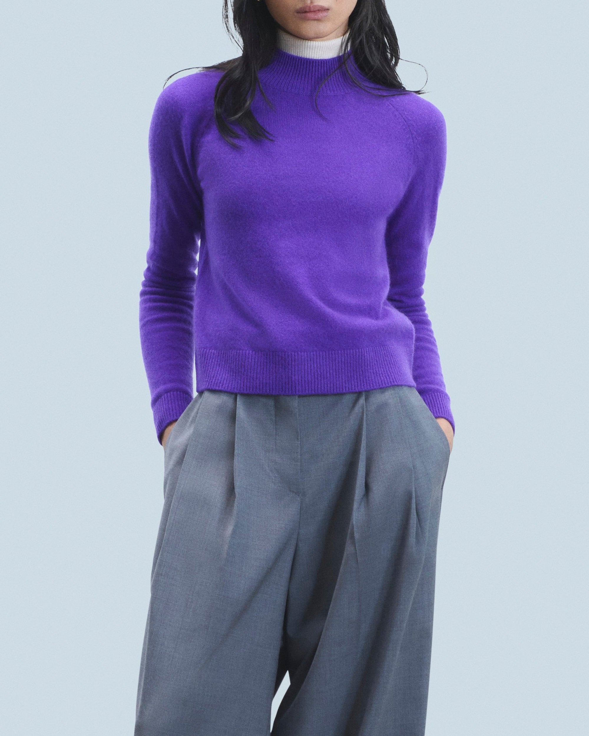 Pull à col montant en cachemire - Pop Purple