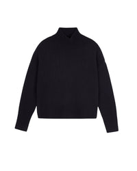 Pull oversize à col montant en cachemire - Noir
