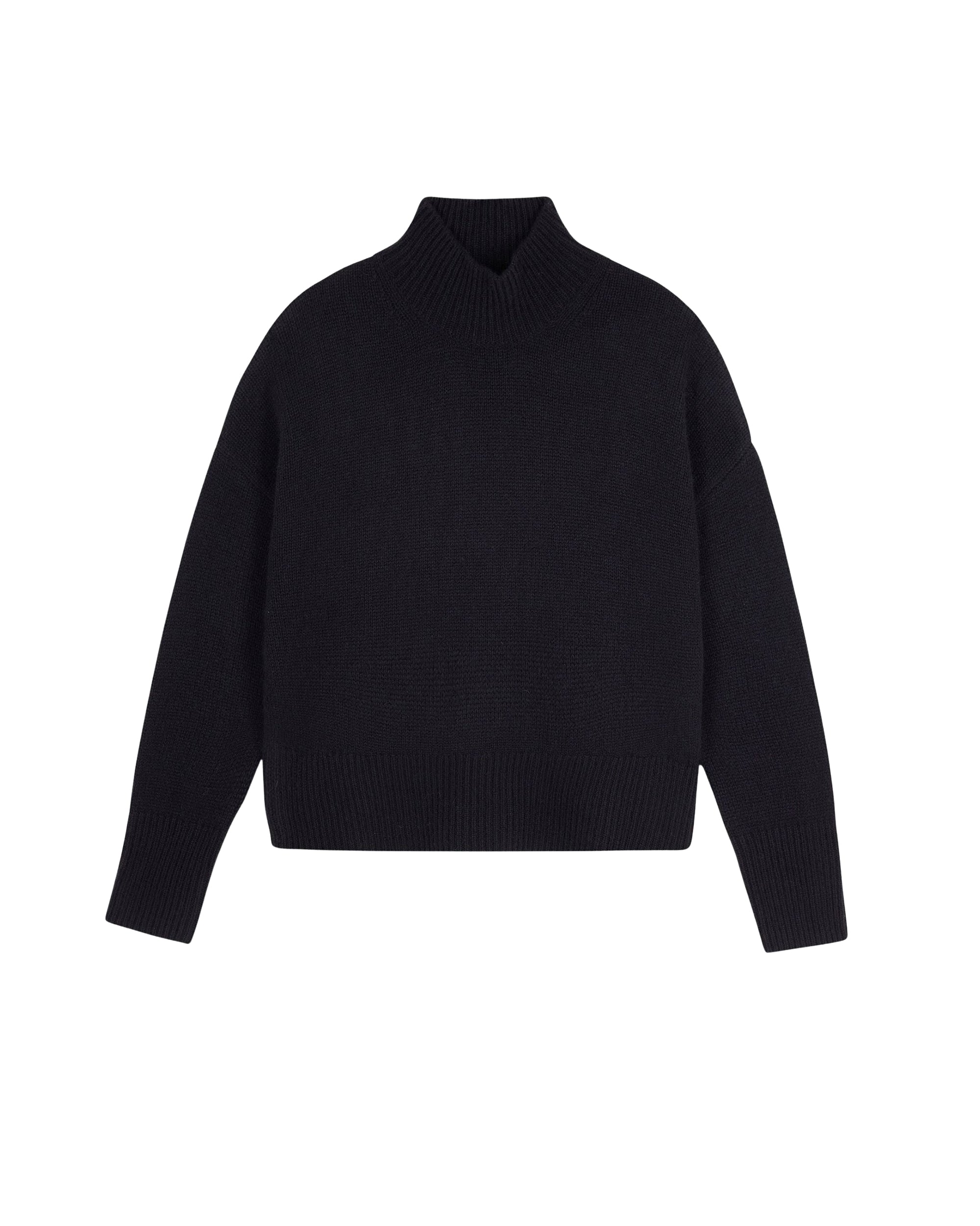 Pull oversize à col montant en cachemire - Noir