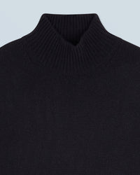 Pull oversize à col montant en cachemire - Noir