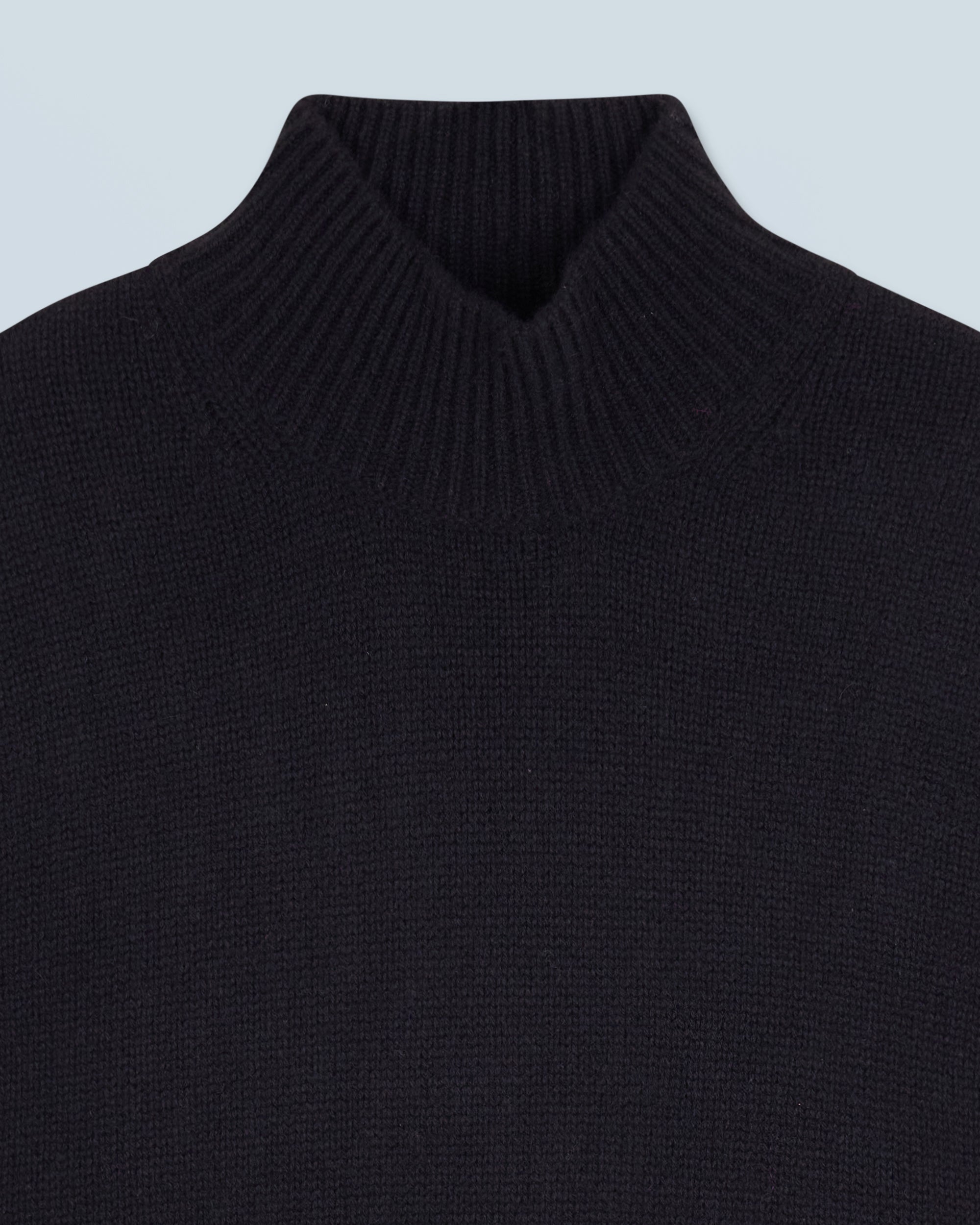 Pull oversize à col montant en cachemire - Noir
