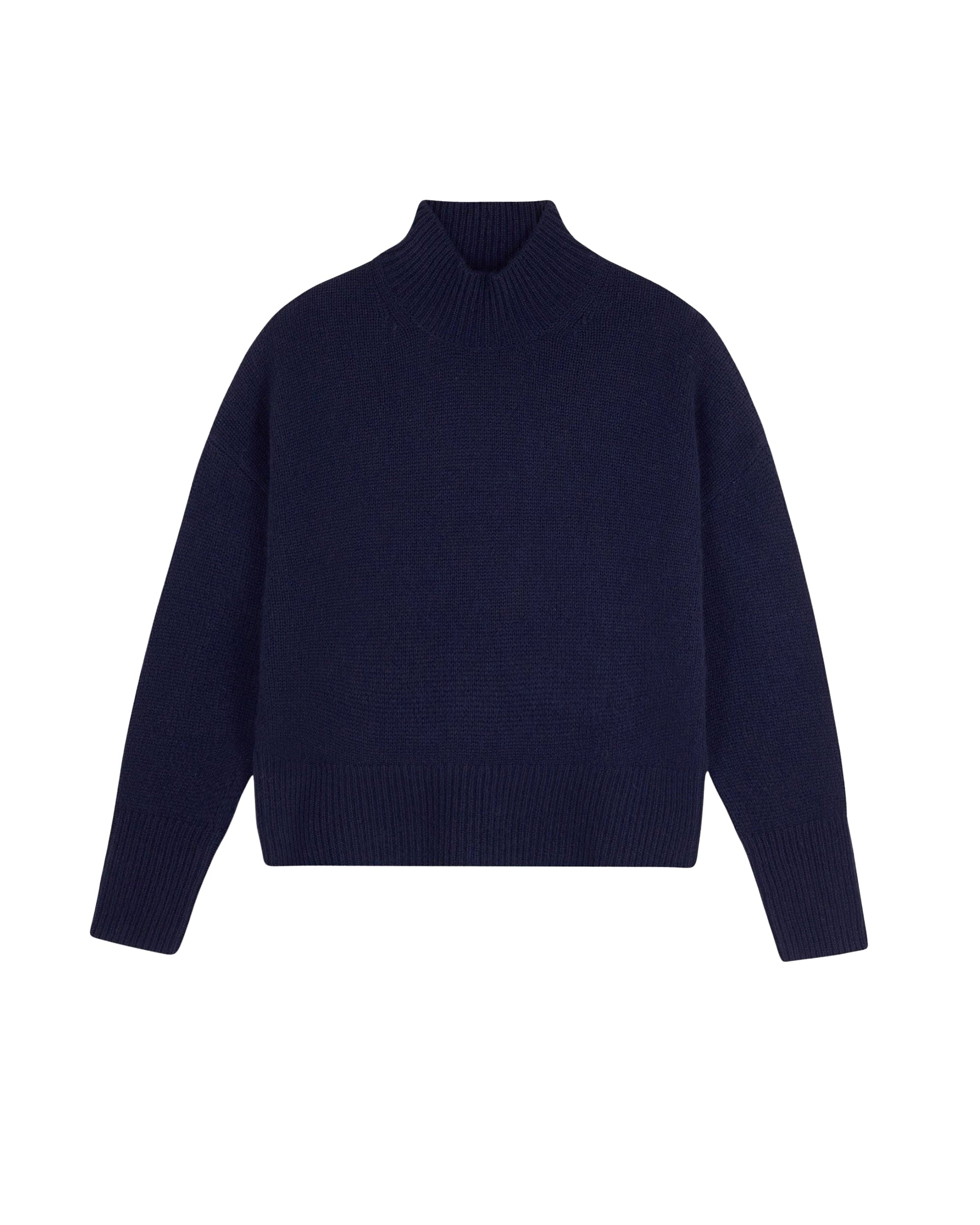 Pull oversize à col montant en cachemire - Navy