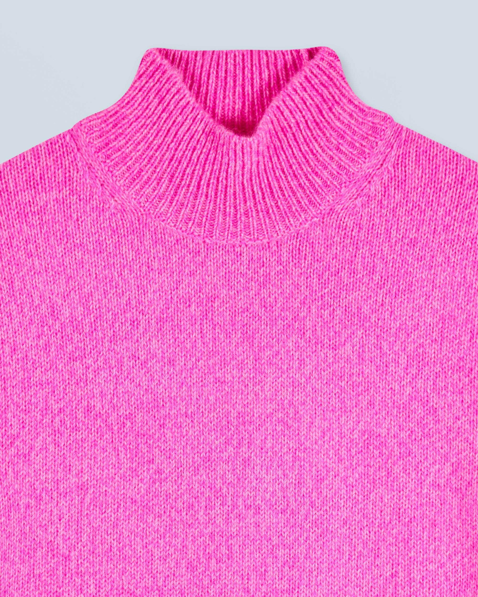 Pull oversize à col montant en cachemire - Bright Pink