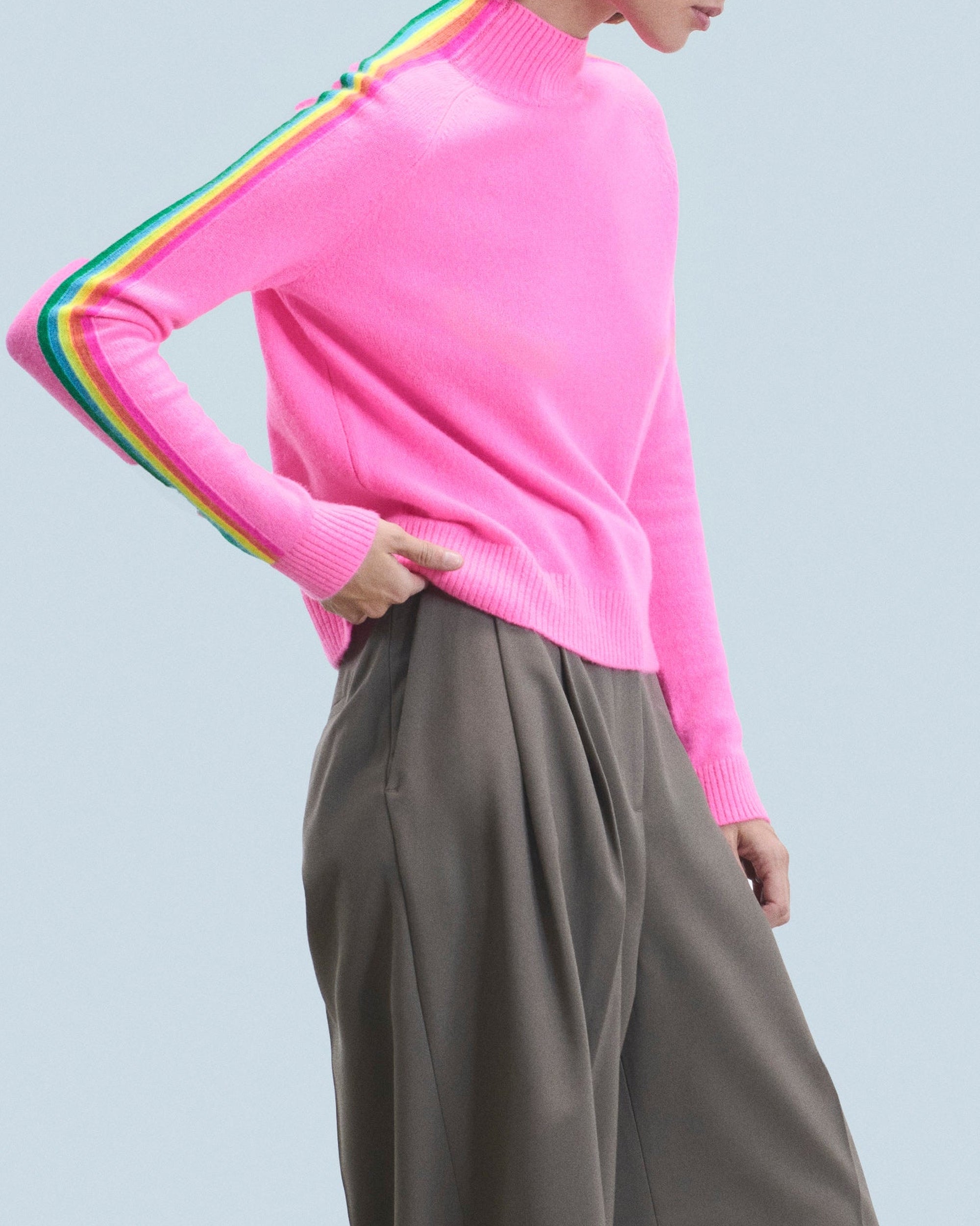 Pull à col montant en cachemire - Dreamy Pink