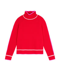 ZZ HORS LIGNE Pull à col montant perlé en cachemire - Bright Red