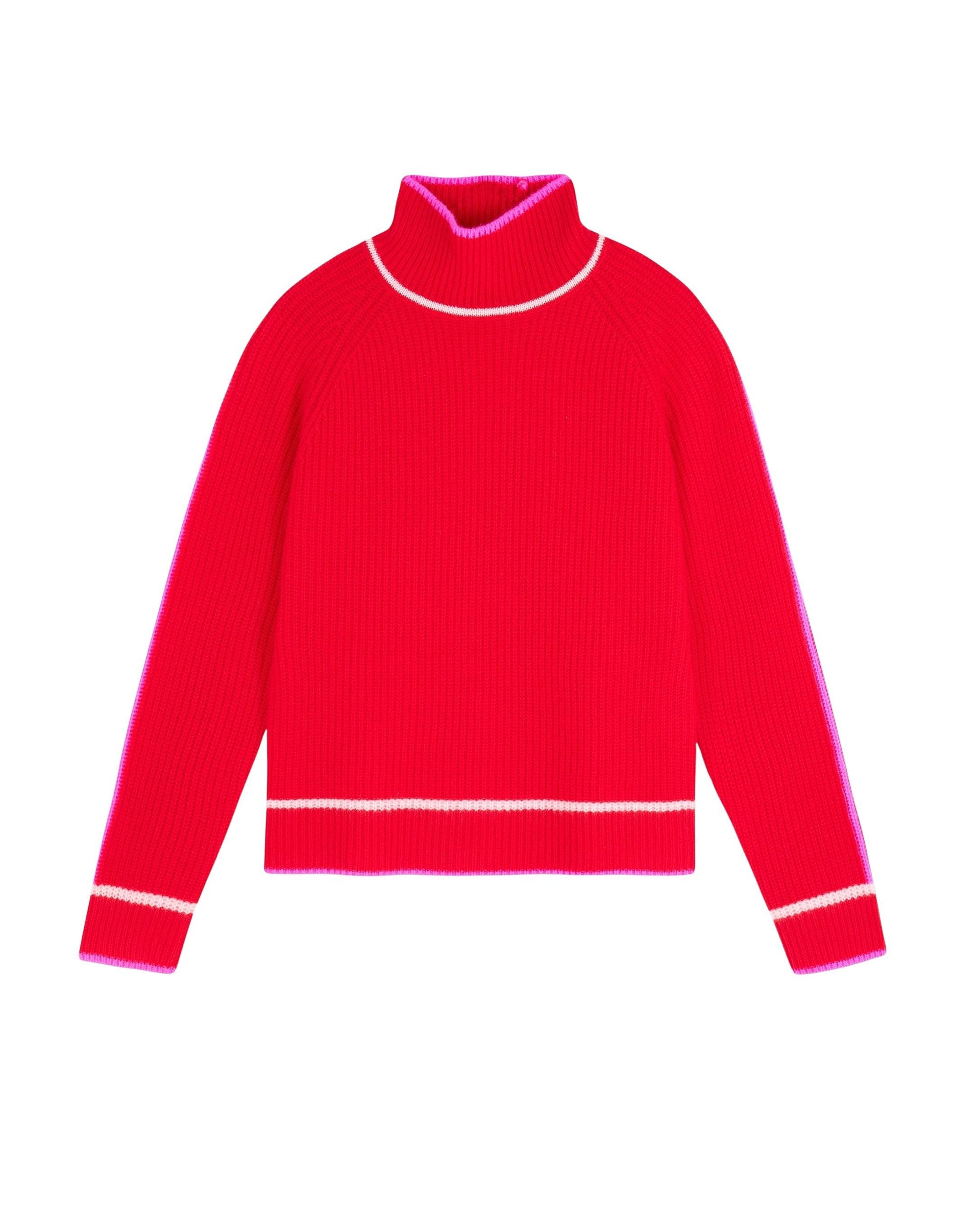 ZZ HORS LIGNE Pull à col montant perlé en cachemire - Bright Red