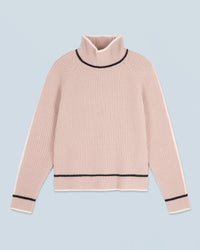 ICED SAND / NEW / QTY : 13 / Pull Col Montant Tricolore Maille Perlée - Iced Sand