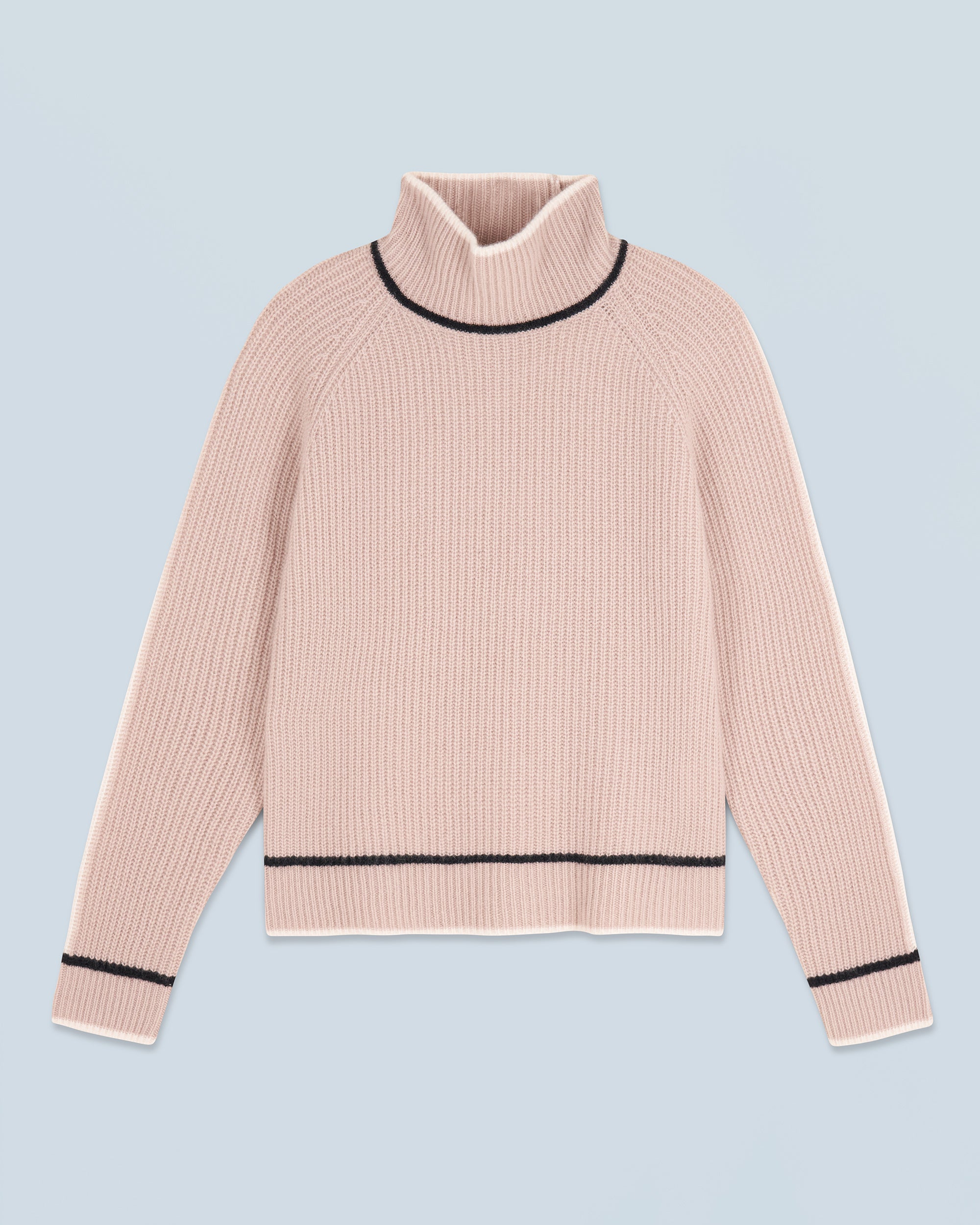 ICED SAND / NEW / QTY : 13 / Pull Col Montant Tricolore Maille Perlée - Iced Sand