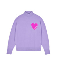 Pull à col montant Coeur en cachemire - Magic Lilac