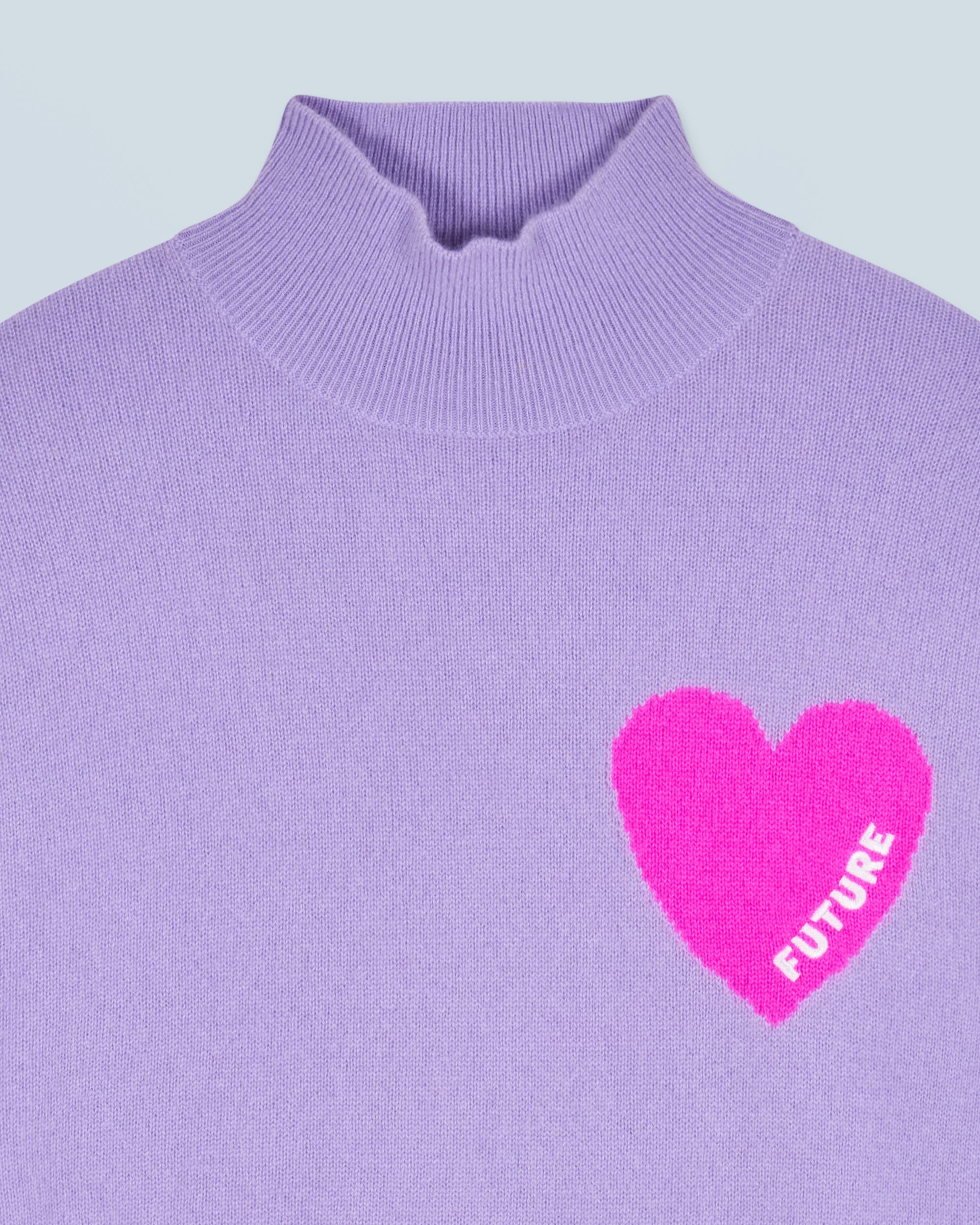 MAGIC LILAC / NEW / QTY : 79 / Pull Col Montant Coeur Léger - Magic Lilac