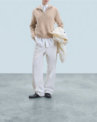 Pull à col camionneur en cachemire - Beige