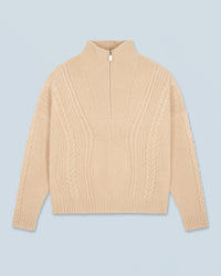 BEIGE / NEW / QTY : 8 / Pull Col Camionneur Torsades - Beige