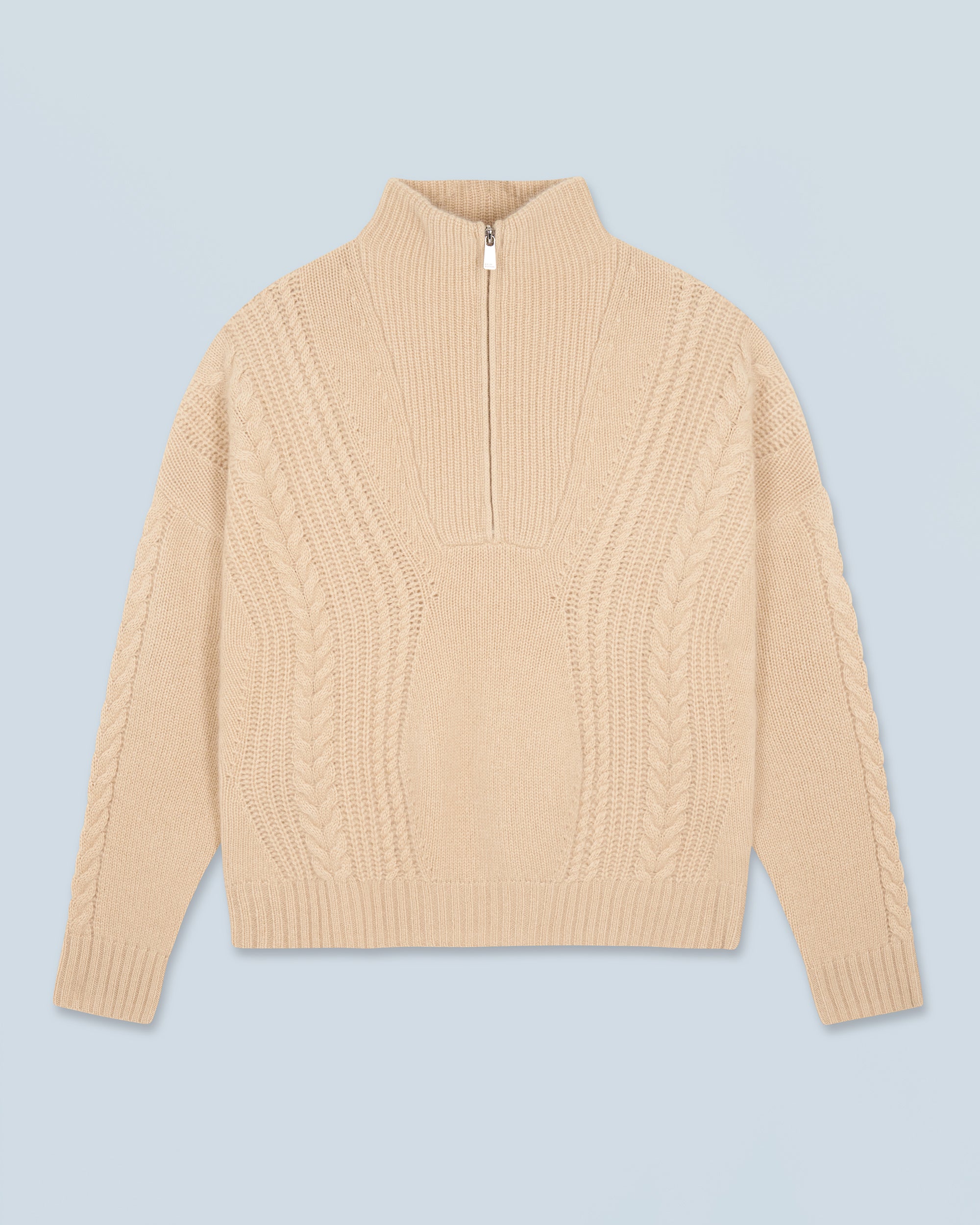 BEIGE / NEW / QTY : 8 / Pull Col Camionneur Torsades - Beige