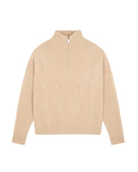 Pull à col camionneur en cachemire - Beige