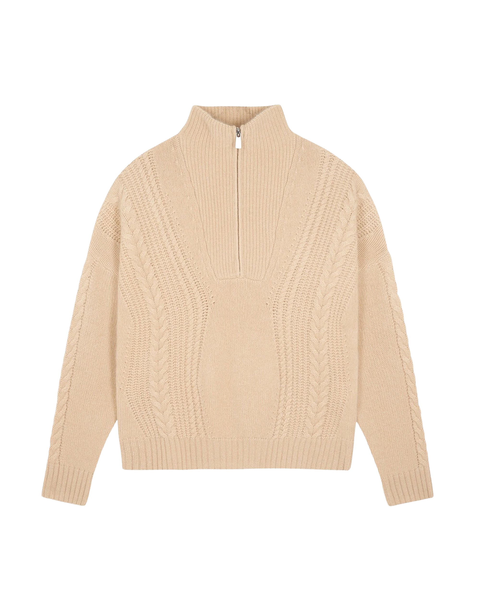 Pull à col camionneur en cachemire - Beige