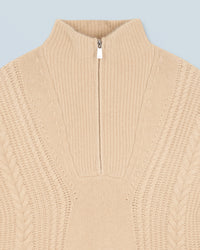 Pull à col camionneur en cachemire - Beige