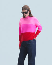 BRIGHT RED / NEW / QTY : 33 / Pull Col Montant - Bright Red