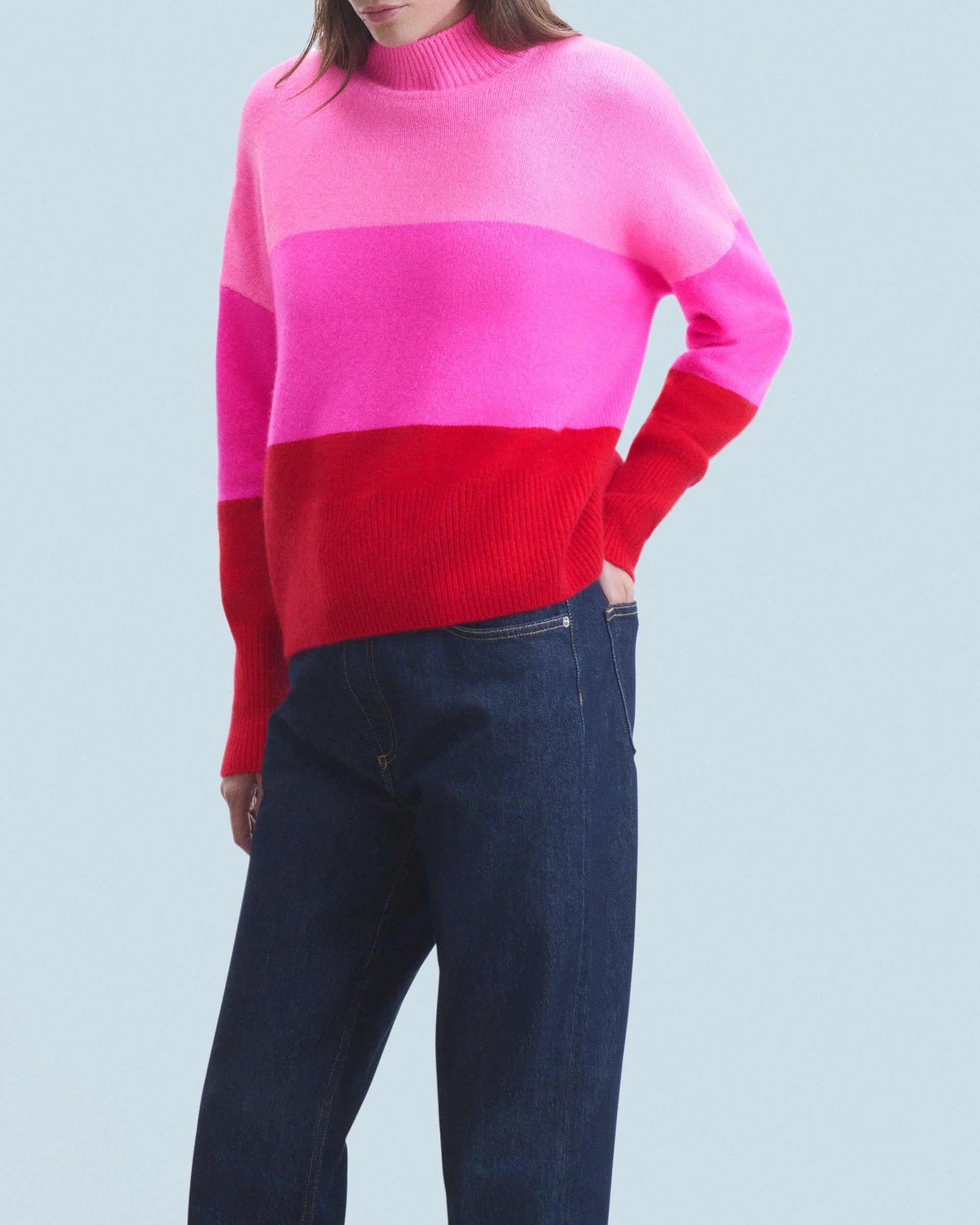 Pull à col montant en cachemire - Bright Red