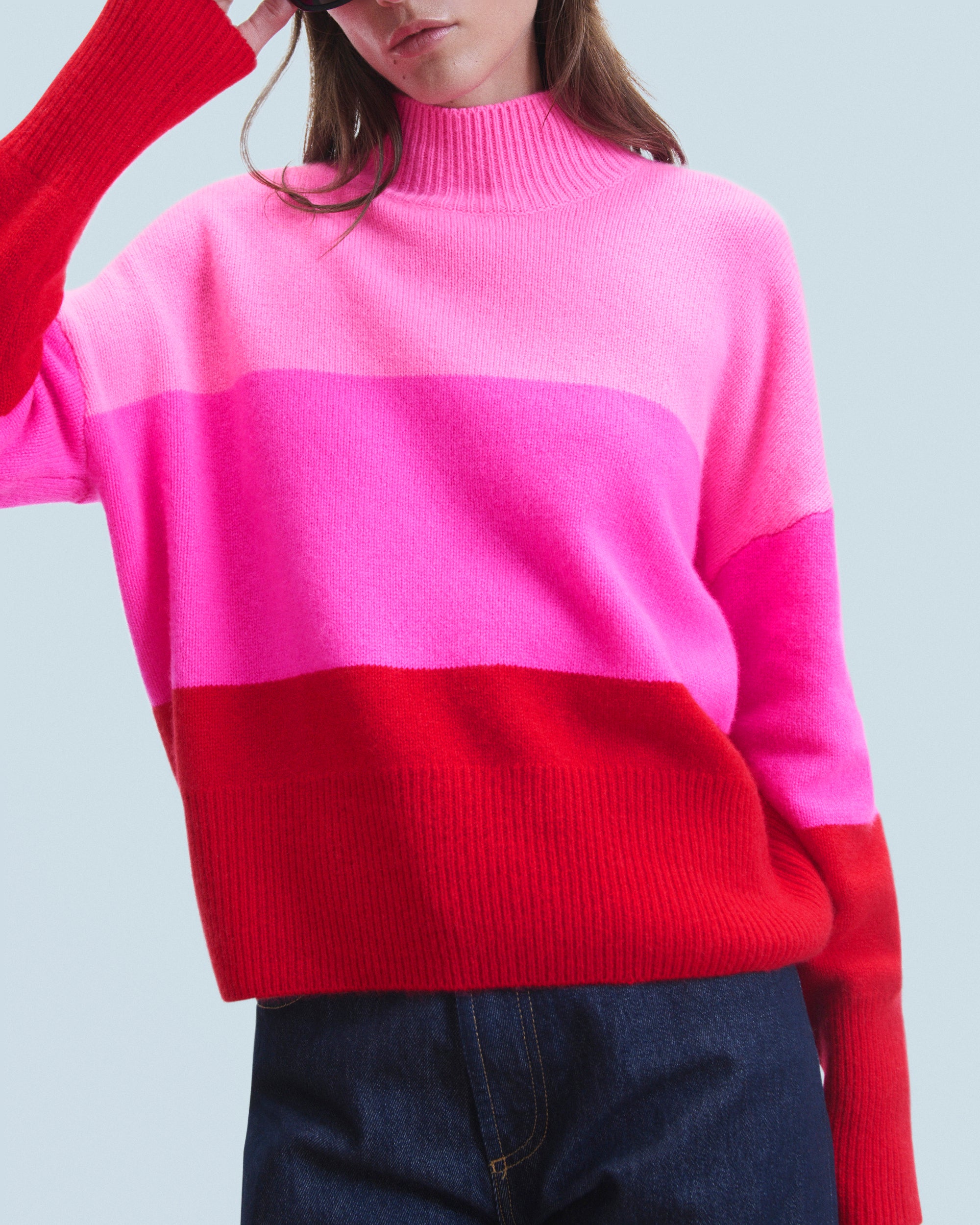 Pull à col montant en cachemire - Bright Red