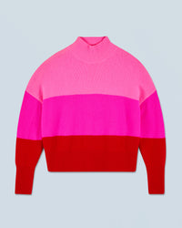 BRIGHT RED / NEW / QTY : 33 / Pull Col Montant - Bright Red