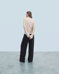 Pull à col montant en cachemire - Beige Chiné